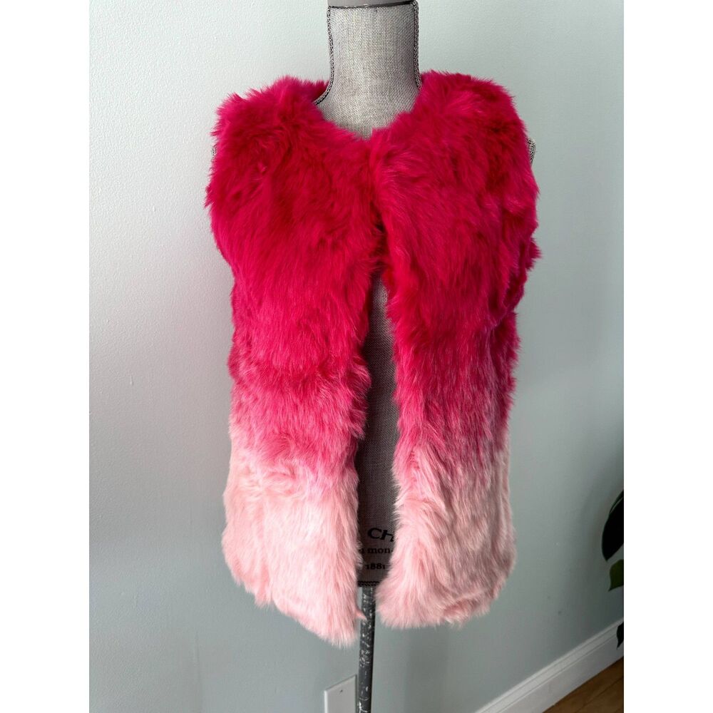 Dreamworks Trolls Pink Ombre Faux Fur Vest size Juniors S